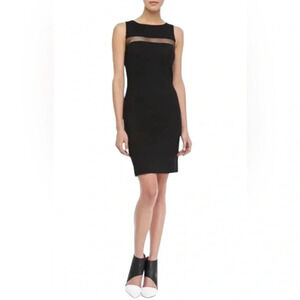 Amanda Uprichard Dress‎ Women Size M Bodycon Front Mesh Slim Black Sexy Elegant
